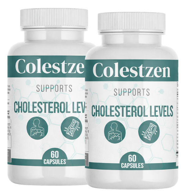 Two bottles of ColestZen dietary supplement